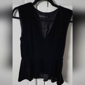 ZARA Velvet peplum blouse
